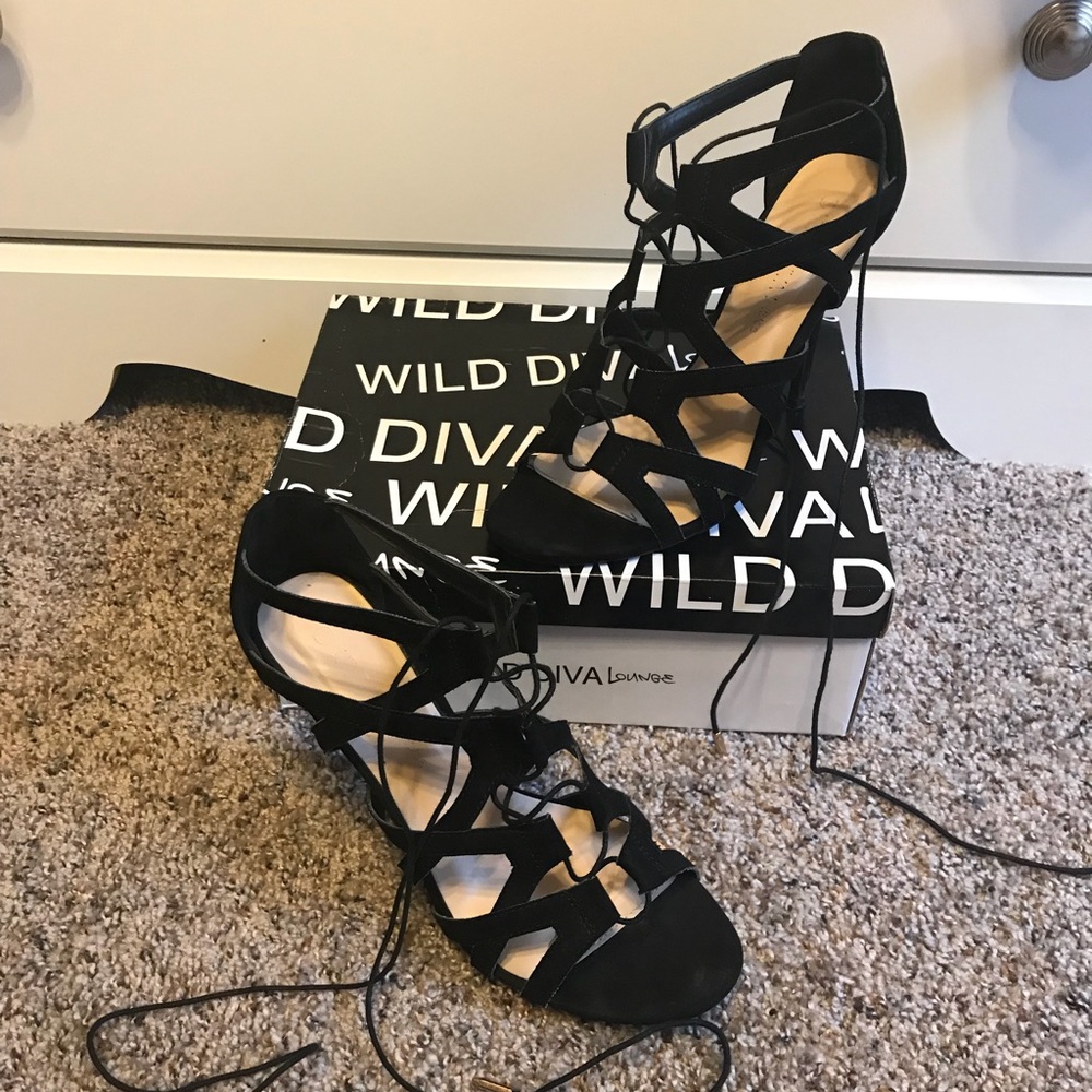 Black Lace Up Heels